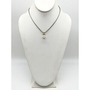 Lagos Caviar Sterling Silver 18K Necklace Diamond Pearl Pendant 925 750 FREE Sh